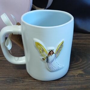 Rae Dunn White Mug with Black Text